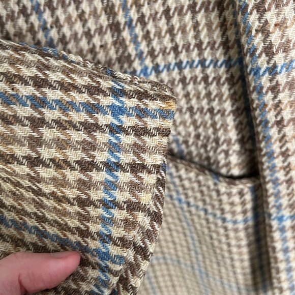 Lanvin Paris Union Made Vintage Blazer Jacket Coat Plaid Houndstooth 1950s 1960s - Picture 9 of 10